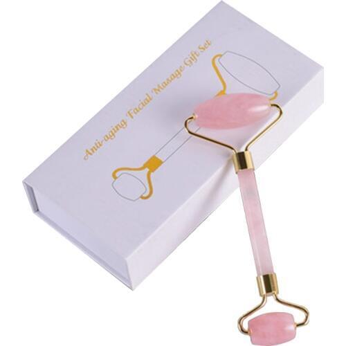 Natural Rose Quartz Jade Roller Slimming Face Massager Lifting Tool Jade Facial Massage Roller Stone Skin Massage With Box