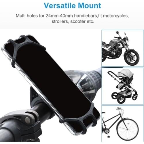 Bicycle Phone Silicone Mount Holder Universal Bike Handlebar Bracket 360Rotation 40GF