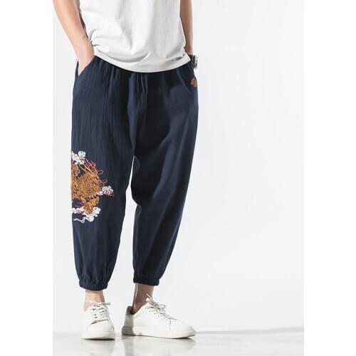 Streetwear Casual Pants Men Hip Hop Trousers Men Pants Joggers Sweatpants Cotton Linen Harem Pants Men 2020 New Large Size M-5XL