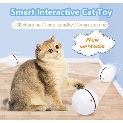 Smart Interactive Cat Toy USB Rechargeable Led Light 360 Degree Self Rotating Ball Pets Playing Toys Motion Activated Pet Ball