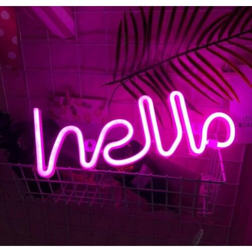 Letter Light Unique Hello English Letter Shape LED Light Decorative Light for Proposal Birthday Party Home