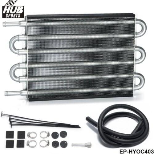 Universal 6 Row Aluminum Remote Transmission Oil Cooler Auto Manual Radiator Converter HU-HYOC403