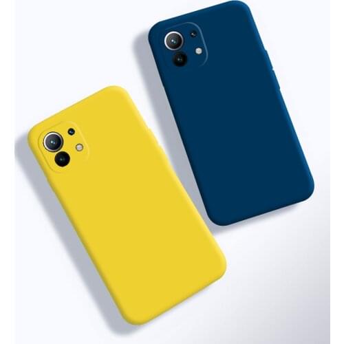 Candy Solid Color Soft Silicone phone Case For Xiaomi Mi11 Mi 11 Shockproof Bumper Soft TPU Matte Phone Cover For Xiaomi Mi 11