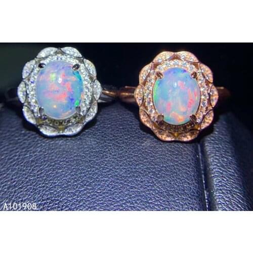 KJJEAXCMY boutique jewelry 925 sterling silver inlaid Natural Opal Ring Womens Two Colors Support Detection