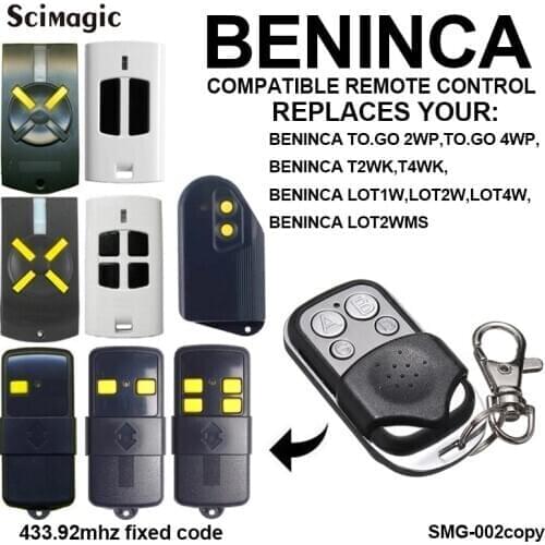 BENINCA 433mhz remote control replacement,BENINCA fixed code 433mhz gate remote transmitter