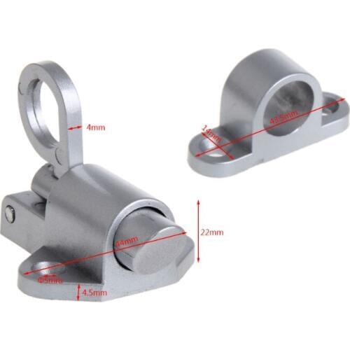 Window Gate Security Pull Ring Spring Bounce Door Bolt Aluminum Latch Lock Grey R9UC