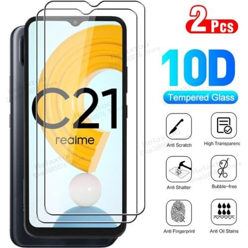 Protective glass on realmec21 glasses for realme c21 screen protector realmy c 21 21c 6.5'' 2021 2pcs protection films cover