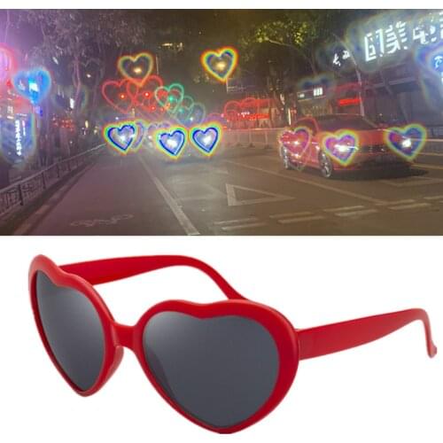 1PCs Love Heart Effects Glasses Watch The Lights Change To Heart Shape At Night Diffraction Glasses Goggles Glow Party Supplies