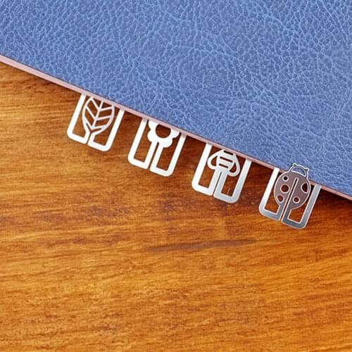 20Pcs Cute Mini Geometric Book Marker Stationery Office School Supplies Metal Bookmarks For Books Page Holder
