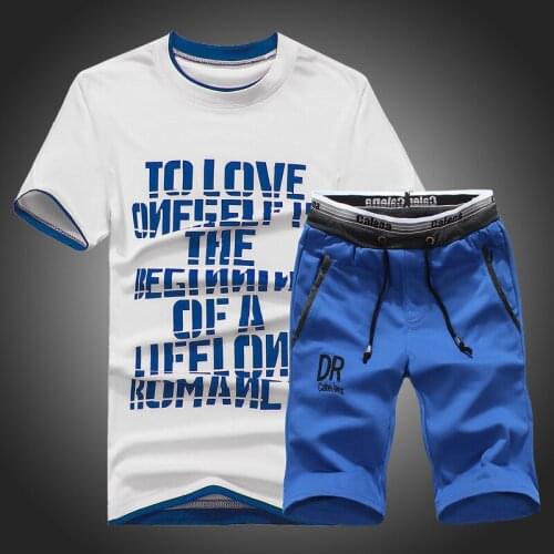 2021New T-Shirt Sets Cotton Casual Tshirt Men Summer Hot Sale Tracksuits Hip Hop Brand Clothing T Shirt Set Men