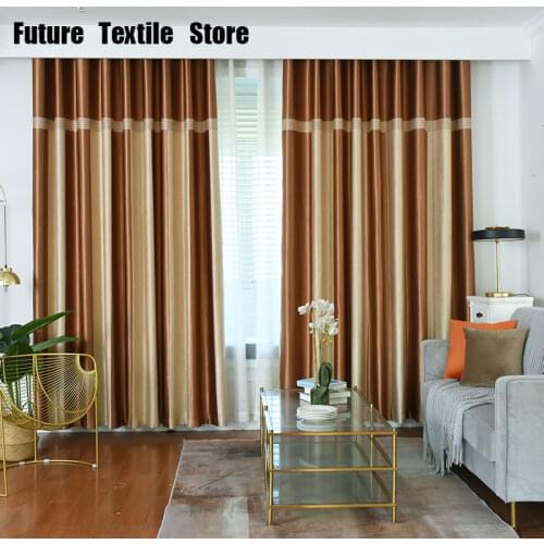 2021 New Product Modern Simple Stitching Curtain Multi-color Blackout Curtain Product Curtains for Living Dining Room Bedroom