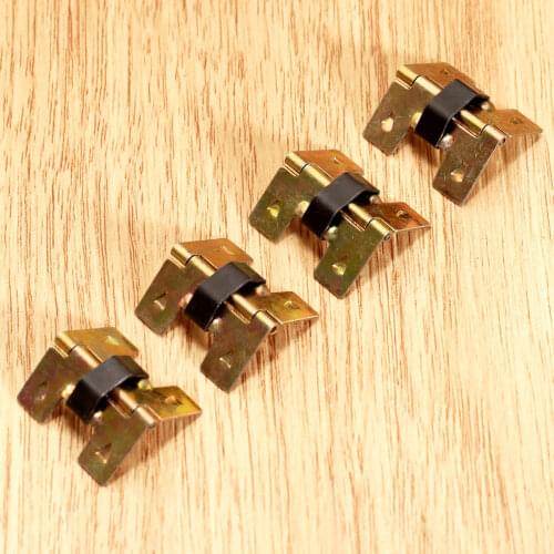 4Pcs 19x18mm Retro Mini Spring Hinges Gold Cabinet Hinges Small Wooden Gift Box Decorative Hinges Fitting for Furniture Hardware