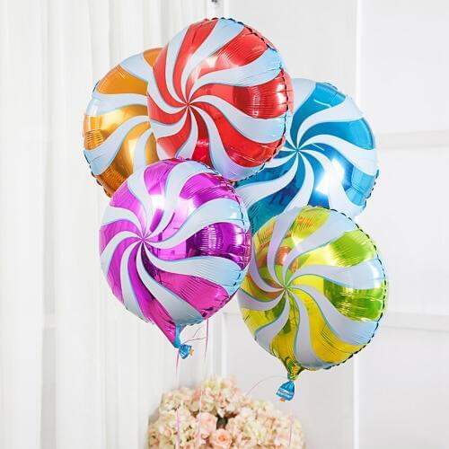 5pcs/lot Cartoon balloon 18 inch lollipop balloon circular foil aluminum BALLOON Birthday Party Decoration