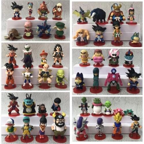 8Pcs/Set Bandai Dragon Ball Son Goku Piccolo BUU Vegeta Frieza Capsule Action Figure Model Toy Anime Dragon Ball Car Ornaments
