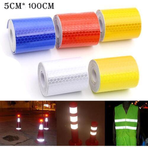 100x5cm Car Reflective Strip Stickers Warning Strip-style Decoration Film Safe Motorcycle Baby Car Reflect Road Safety Tape