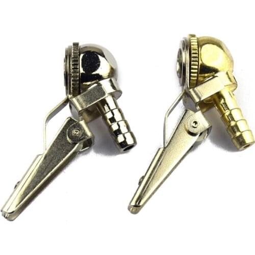 Car Brass Air Pump Chuck Tyre Valves Tyre Tire Inflator Valves Connector 8mm Pump Valves Clip Tire Repair Tools LX0E