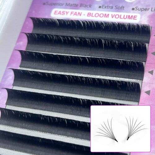 Private Label Silk Mink Korea PBT material Best Sellers Eyelash Extensions Wholesale faux Mink easy fan volume eyelash Extension