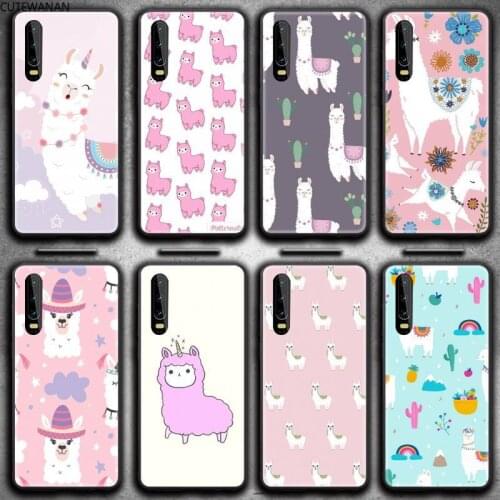 Llama Alpaca pattern Phone Case for Huawei P20 P30 P40 lite E Pro Mate 40 30 20 Pro P Smart 2020