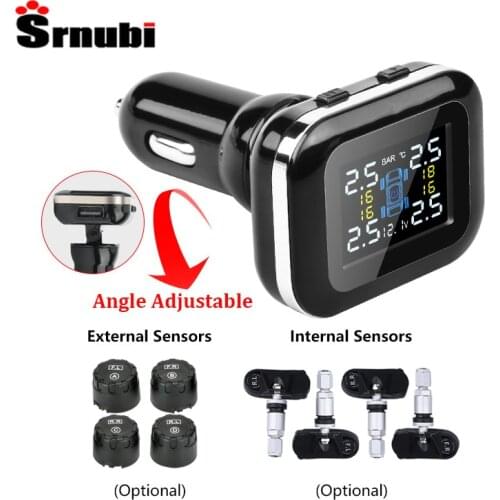 Threesome Car TPMS Tire Pressure Monitoring System Sensors Auto Security Alarm Systems Tire Pressure Angle Adjustable
