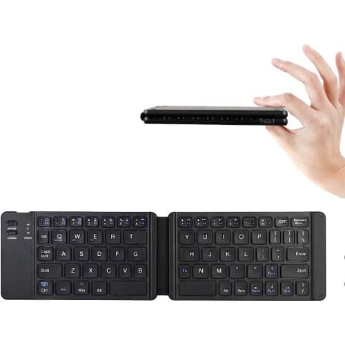 Two-fold Wireless Bluetooth Keyboard Portable for IPhone Mobile Phone Ipad Tablet Computer Portable Keyboard