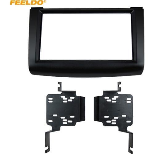 FEELDO Car Radio Audio Panel Fascia Frame Adapter for NISSAN Rogue 2007-2013 Stereo 2DIN Dash Plate Frame Trim Installation Kit