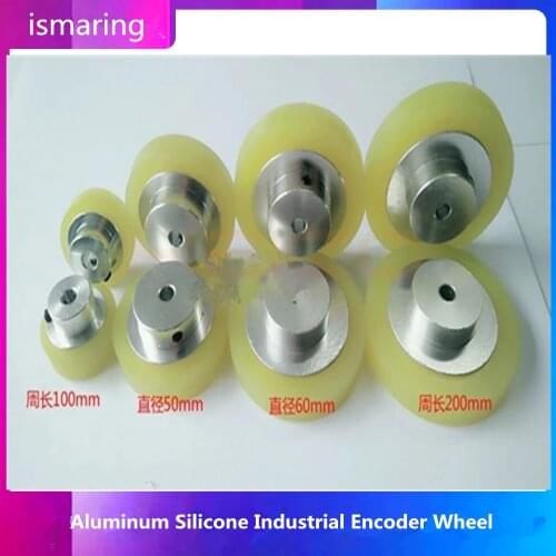 Aluminum Silicone Industrial Encoder Wheel Meter Measuring Wheel Perimeter 100/250/300mm for Rotary Encoder