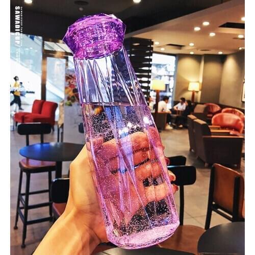 Kawaii Glass Drinking Water Bottle milk tea Portable Fashion Sport Travel Drinkware couple gift free shipping items