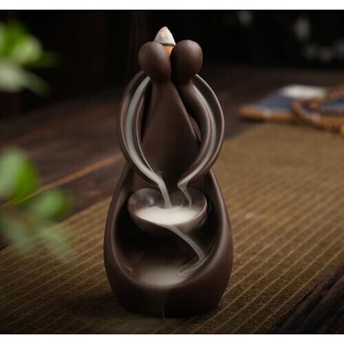 Incense Stick Holder Handmade Ceramic Lotus Burner Fragrance Holder Backflow Censer Creative Sticks for Yoga Meditation