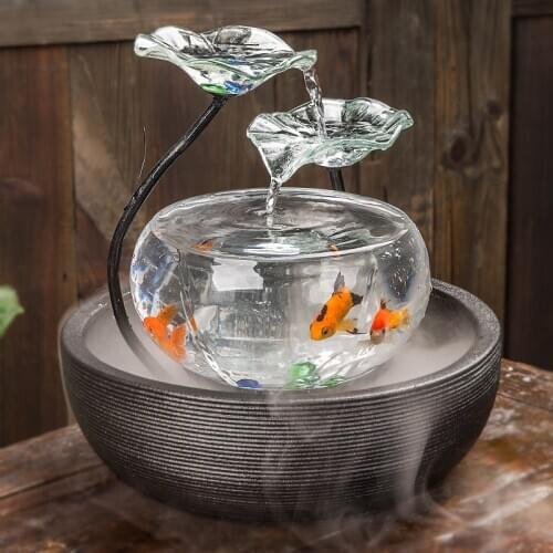 Ceramic Fountain Office Desktop Creative Gifts Home Fish Tank Living Room Water Tv Cabinet Small Ornaments