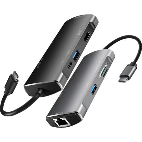 HUB To HDMI-compatible Gigabit Ethernet RJ45 Adapter PD Charger for MacBook Pro Card Reader Splitter USB 3.0 Type C