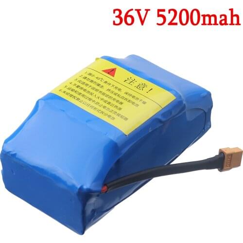 18650 36V 5.2Ah 5200mah rechargeable lithium battery pack for electric self-balancing scooter hoverboard unicycle battery parts