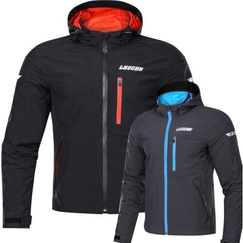 LYSCHY High quality Motorcycle Jacket Waterproof Mens daily Casual Jacket Winter Warm Motorbike Jacket With 5 Protectors M-4XL