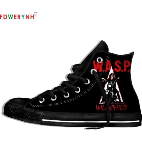 Mens Casual Shoes Black W.A.S.P Band Most Influential Metal Bands Of All Time Cool Street Breathable Brand Canvas Shoes