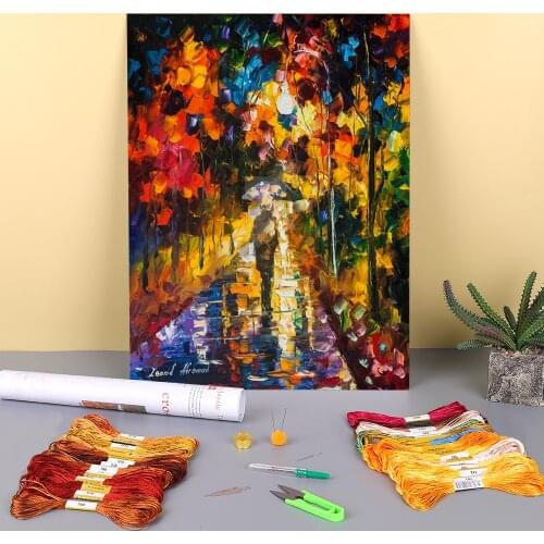 Oil Painting Style Dreamwalk Pre-Printed 11CT Cross-Stitch Embroidery Full Kit DMC Threads Handmade Handiwork Hobby Needle