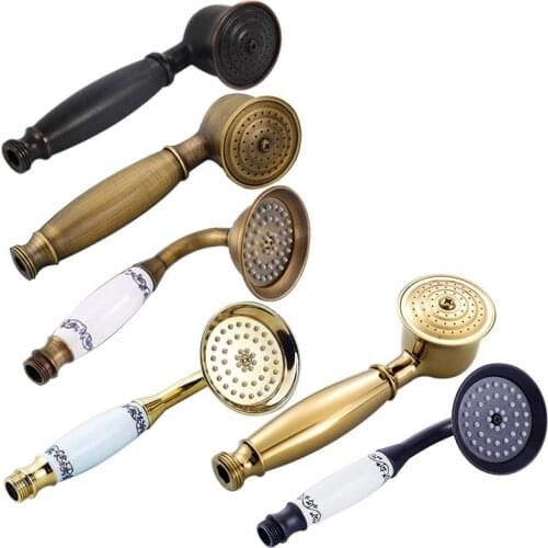 All Copper European Style Imitation Telephone Design Retro Rose Gold Hand-held Shower Head Durable Interface Universal H8199
