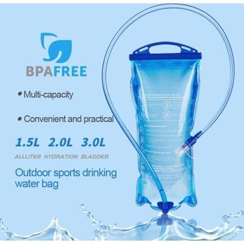New Water Bag 1.5L 2L 3L Water Bladder Reservoir Hydration Container Pack Storage Bag BPA Free Running Hydration Vest Backpack