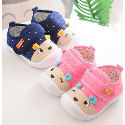 2021 Newborn Cartoon Baby Shoes Newborn Autumn Polka Dot Cartoon Cute Baby Boy Girl Shoes First Walkers Sounds Princess Shoes
