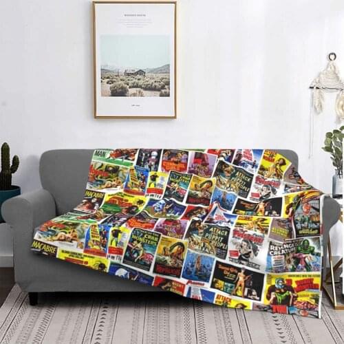 Horror Movie Blankets Fleece All Season Stephen King Scary Multifunction Lightweight Throw Blankets for Sofa Couch Plush Thin