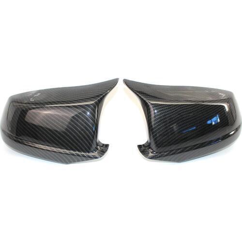 Paired Carbon Fiber Black Rearview Mirror Cover Car Rearview Mirror Cover For Bmw F10 F18 5-Series 2011-2013