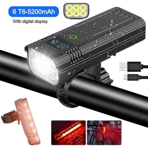 Rechargeable Handlebar Bike Light 2X XMl-T6 LED Front Bicycle Headlight with Built-in Battery +Mount +Taillight