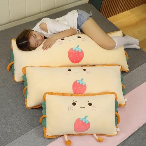 60/90/120CM Creative Plush Bread with Fruit Pillow Funny Bed Cushion Stuffed Soft Toy Girls Baby Lover Wedding Birthday Gifts