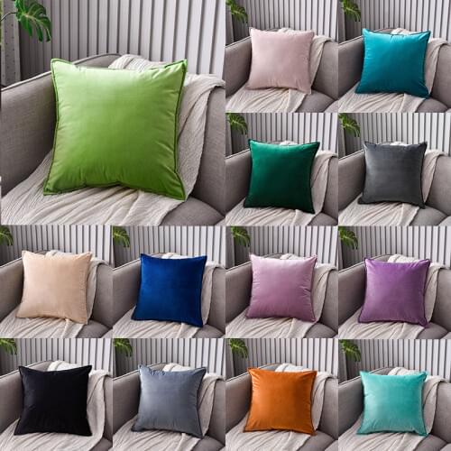 Luxury Velvet Cushion Cover Pillowcase Solid Color Pillow Case Cojines Decor Sofa Throw Pillows Room Pillow Cover Decorative
