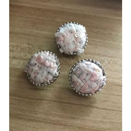 Pink tweet handmade fabric new button high-grade overcoat decorative buckle