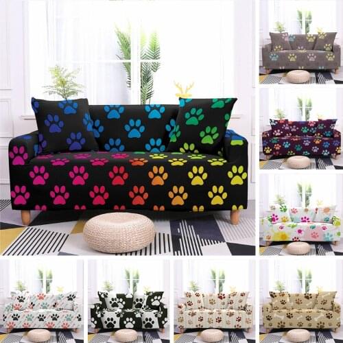 1/2/3/4 Seat Sectional Corner Dog Cat Paw Sofa Covers for Living Room Funda Sofa Bean Bag L Shape Sofa Chaise Lounge Couch Cover