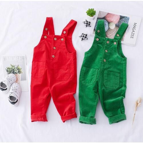 Spring Autumn Toddler Baby Overalls Pants Casual Infant Corduroy Jumpsuit Girls Boys Toddler Straight Trousers Rompers 6M-3T