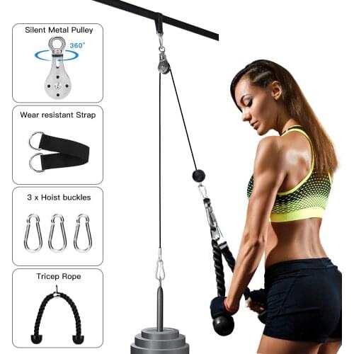 Fitness Pulley Cable System DIY Gym Accessories Machine Attachments Pull Down Muscle Biceps Sport Equipment