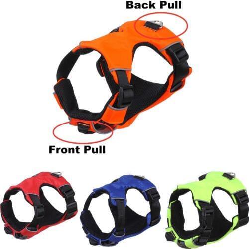 Big Dog Luxury Large Dog Vest Harness Collar Walk Training Front Back Range Mesh Strong Nylon Dog Harness Soft Padded Collar