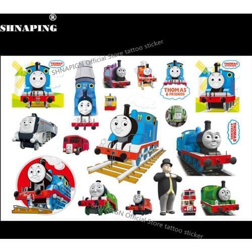 SHNAPIGN Train Thomas Child Temporary Tattoo Body Art Flash Tattoo Stickers 17*10cm Waterproof Henna Tatoo Car Styling Sticker