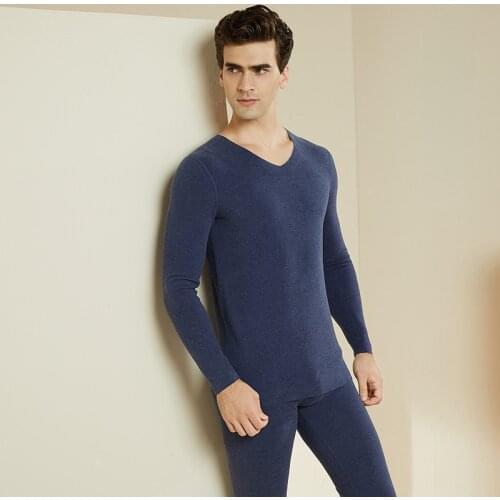 SHUCHAN Mens Underwear 45.2% Bayer Acrylic Fiber 42.6% Cotton Thermal Underwear Men Warm Inner Wear for Men New High Quality