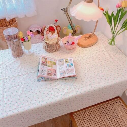 Tablecloth Student Cute Little flowers Dressing Table Desk Table Mat Computer Table Cloth Art Girl Heart Tablecloth